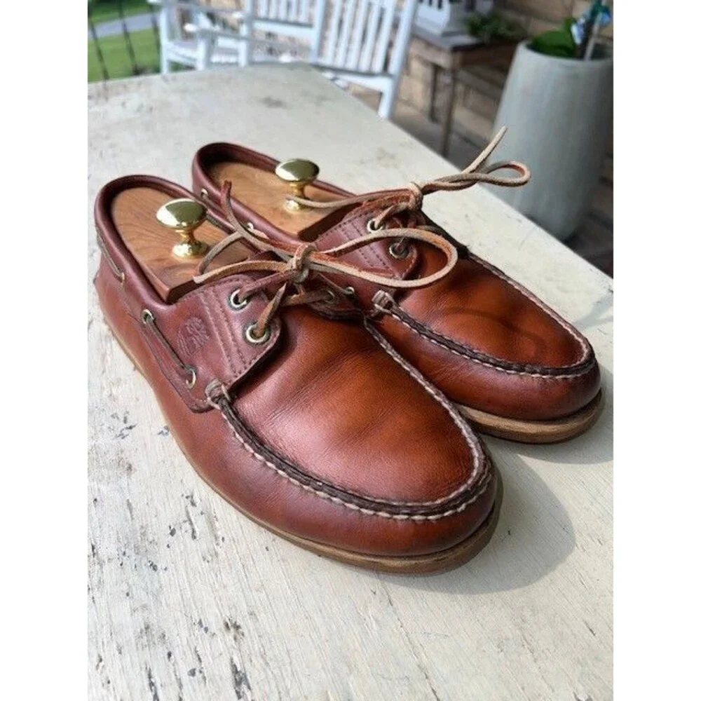 Timberland Men's sz 10 Brown Classic 2 Eye Boat Shoes VGC